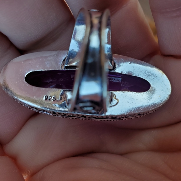 New Amazing Oversized Iolite 925 Silver Statement Ring. - Picture 13 of 13